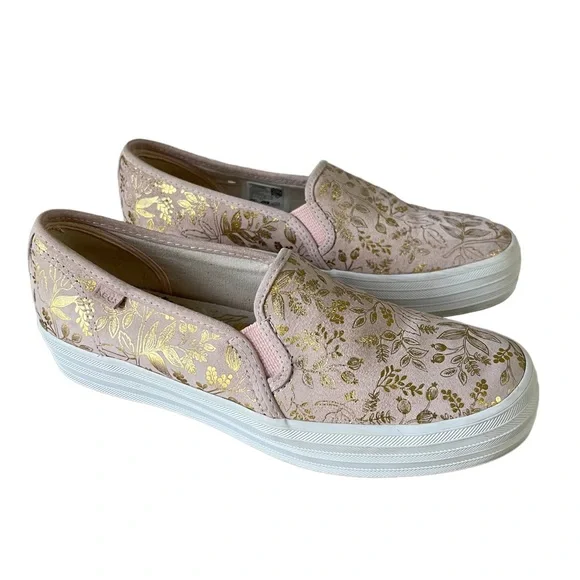 Keds Shoes Keds Rifle Paper Co Triple Decker Blush Gold